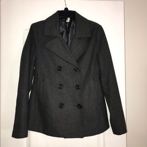 Ambiance Apparel warm peacoat Jacket Blazer women’s Medium Charcoal Gray